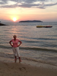 Gael on beach at sunset KK